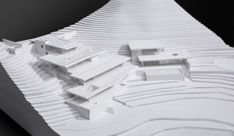 Slope Design Architecture, Slope Architecture Concept, Mountain Architecture Design, Architecture Topography, Topography Architecture, Slope Architecture, Hillside Architecture, Layered Architecture, Mountain Architecture