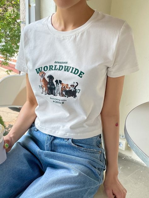 White Tshirt Outfit Women, Cropped Tee Outfit, White Tshirt Outfit, Casual Work Outfits Women, Tshirt Outfit, Casual College Outfits, Outfit Women, Casual Work Outfits, Tshirt Outfits