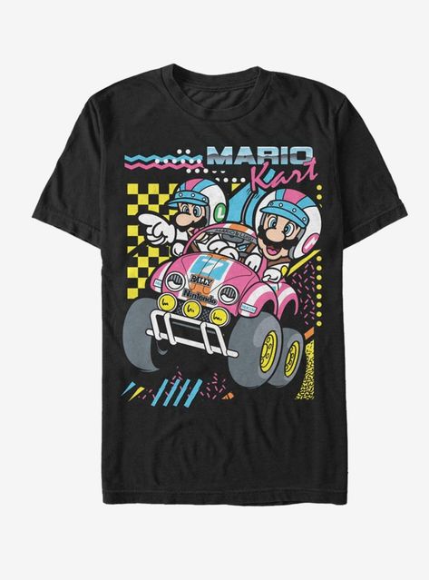 Super Mario Shirt, Nintendo Mario Kart, Mario Shirt, Super Mario Kart, Graphic Tee Outfits, 90s Shirts, Mario And Luigi, Gaming Shirt, Mario Kart