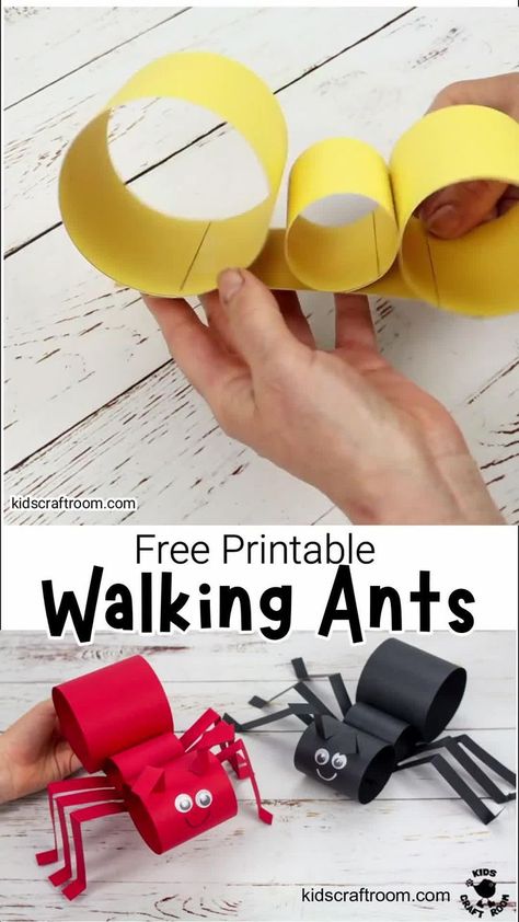 Kunst For Barn, Ant Crafts, Easy Preschool Crafts, Kraftangan Prasekolah, Kraf Kertas, Crafts For Kids Easy, Insect Crafts, Kids Craft Room, Aktiviti Kanak-kanak