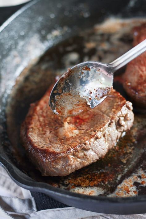 Get foolproof, restaurant quality steak at home on your stovetop in a pinch! Recipe even comes with compound butter instructions- yum! Restaurant Style Steak, Steak At Home, Cook Steak, Compound Butter, How To Cook Steak, Food Stuff, Learn To Cook, How To Cook, A Restaurant