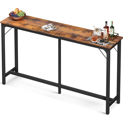 PRICES MAY VARY. 【Unique Modern Design】: The ODK 71” tall rectangular bar table features a metal frame and an industrial wooden top. Perfect as a pub/bar table, counter, or dining table, its simple design is both sturdy and durable. It complements many styles, whether you are a minimalist or have different tastes. 【Multiple Uses】: This bar height table is versatile and can be used in various settings and occasions: bars/pubs, coffee shops, libraries, offices, meeting rooms, kitchens, living room Tall Bar Table, Counter Height Bar Table, High Top Bar Table, Counter Tables, Dining Counter, Table Counter, Banana Leaf Wallpaper, Home Bar Furniture, Bar Height Table