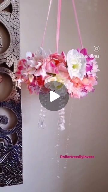 Victoria Celeste |  DIYs & CRAFTS on Instagram: "💐Hello Instafam ✨️ Happy Friday! DIY 
FLOWERS CHANDELIER 💐  This is one of my favorites DIYs from last year 💗 super easy to make and under budget perfect for any occasion ✨️💐

It's been a busy week for me 😓 my daughter is on vacation now! 
 See you soon with more ideas! 

#diy
#chandelier 
#decor
#viralreels
#viralpost" Flower Chandelier Diy, Floral Chandelier Diy, Make A Chandelier, Flowers Chandelier, How To Make A Chandelier, Chandelier Diy, Flower Chandelier, Floral Chandelier, Chandelier Decor