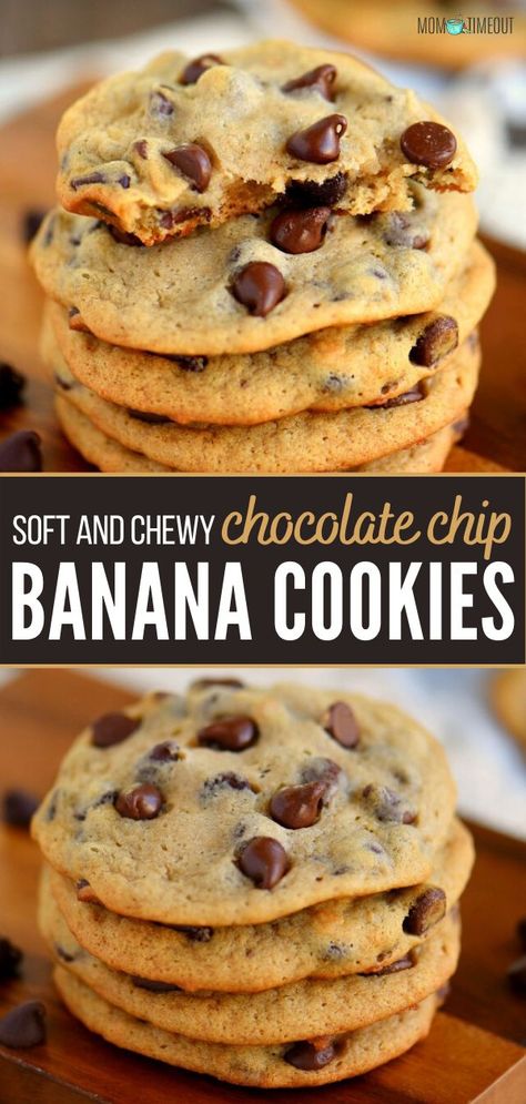 Banana Biscuits Recipe, 3 Ripe Banana Recipes, Banana Cookies 3 Ingredient, Strawberry Banana Cookies, Banana Bread Cookies Recipe, Chocolate Chip Banana Cookies, Overripe Banana Recipes, Banana Recipes Easy, Ripe Banana Recipe