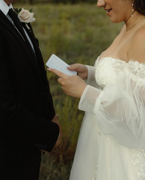 Kylee + Ryan exchanging their private vows off in a quiet meadow in Show Low, AZ 🌲✨🏔️🌞🦋 - #arizonaphotographer #arizonaweddingphotographer #showlowarizona #azelopementphotographer Private Vow Exchange, Reading Photography, Show Low Arizona, Vow Exchange, Private Vows, Wedding Shot List, Vows Wedding, Shot List, Wedding Shot