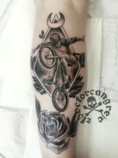 BMX bike tattoo #tattoo #BMX #BIKE Bmx Bike Tattoo, Bmx Tattoo, Bike Tattoo, Hand Tatto, Hand Tattoo Ideas, Bicycle Tattoo, Bike Tattoos, Pinterest Hacks, Dark Disney