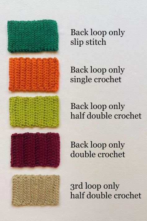 Getting Started With Crochet Ribbing - How To Make It And Join It How To Crochet Ribbed Cuffs, How To Make Ribbing In Crochet, Crochet Rib Stitches, How To Crochet A Ribbed Cuff, How To Crochet Rib Stitch, Crochet Ribbing For Cardigan, How To Do Ribbing In Crochet, Sweater Ribbing Crochet, Crochet Rib Stitch Tutorials