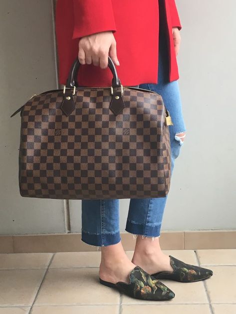 Louis Vuitton Speedy 35 Review | Dallas fashion blogger Street Style Handbags, New Louis Vuitton Handbags, Nomad Fashion, Vintage Louis Vuitton Handbags, Louis Vuitton Speedy 35, Speedy 35, Dallas Fashion, Women Bags Fashion, Vintage Louis Vuitton