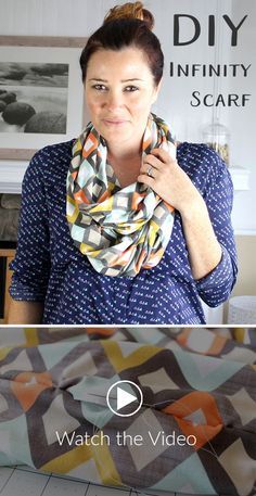 Diy Infinity Scarf, Infinity Scarf Tutorial, Sewing Club, Sew Clothing, Infinity Scarfs, First Sewing Projects, Sewing Tricks, Garment Sewing, Funny Ideas