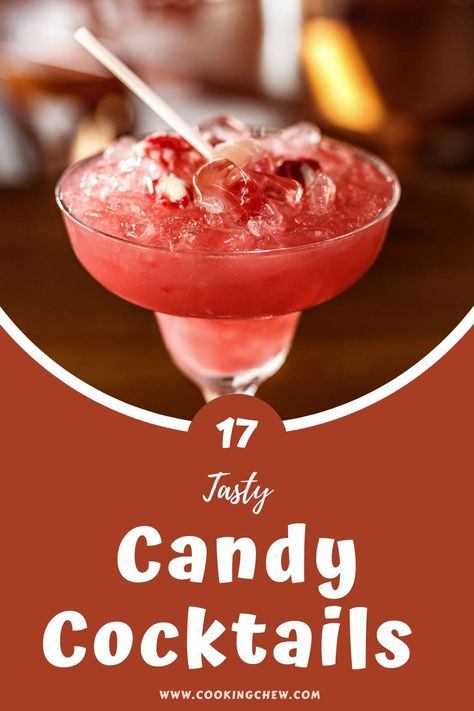 Candy Cocktail Recipes, Mason Jar Cocktails, Unique Cocktail Recipes, Mason Jar Candy, Desserts In A Glass, Candy Cocktails, Candy Drinks, Yummy Alcoholic Drinks, Candied Lemons