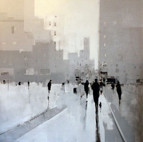 Geoffrey Johnson, Creation Art, Beauty Art, Urban Landscape, Art Abstrait, In The Rain, Metropolis, Art And Architecture, Impressionism