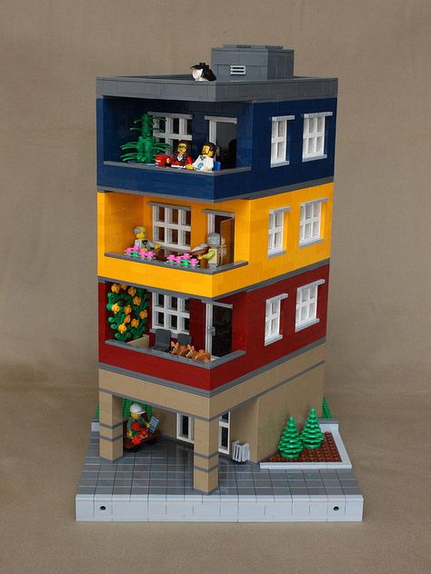 Miljonprogrammet 2014 (Highrise Community build 2014) | by Teabox (henrik_zwomp) Lego House Ideas, Lego Furniture, Lego Challenge, Lego Club, Construction Lego, Lego Boards, Lego Diy, Build Community, Rumah Minecraft