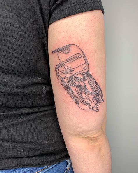 Sardine Can Tattoo, Anchovy Tattoo, Being Tattoo, Spain Tattoo, Can Tattoo, Food Tattoos, Traditional Style Tattoo, Gorgeous Tattoos, Style Tattoo