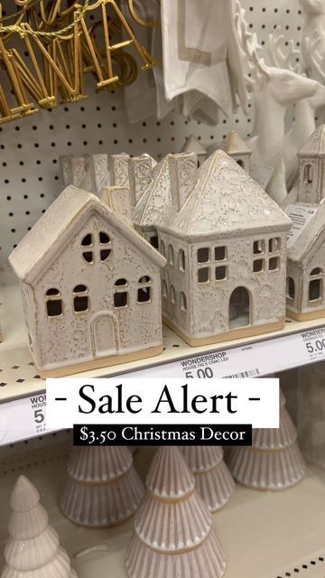 White Christmas Houses, Farmhouse Shelves Decor, Shelves Decor, Christmas Houses, Pottery Houses, Farmhouse Shelves, Happy Home, Tag Your Friends, Shelf Decor