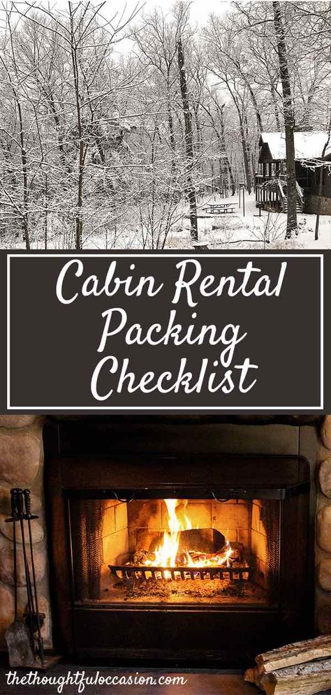 Cabin Trip Packing List, Cabin Packing List, Winter Vacation Packing, Cabin Activities, Winter Vacation Packing List, Romantic Cabin Getaway, Cabin Food, Cabin Weekend, Snow Cabin