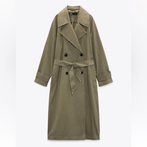 Nwt Zara Trench Coat - Size M - Color Khaki Ref - 8372/037 Didn’t Fit And Didn’t Return In Time. Lapel Coat · Zara ·, Zara Parka Khaki, Cheap Blue Zara Outerwear, Chic Khaki Gabardine Outerwear, Khaki Gabardine Outerwear For Work, Classic Olive Outerwear For Spring, Classic Zara Khaki Outerwear, Zara Khaki Outerwear For Work, Classic Khaki Zara Outerwear