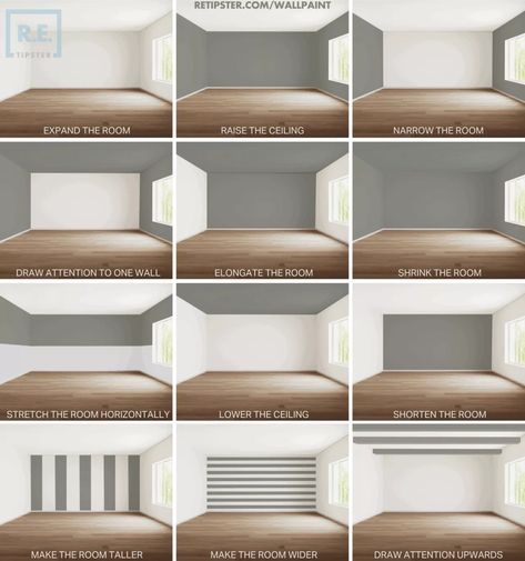 12 Cool Portray Methods To Change The Measurement Of Any Room- #Change #Cool #painting #Room #Size #Techniques Check more at https://howcandothis.com/diyideas/12-cool-portray-methods-to-change-the-measurement-of-any-room/ Make Walls Look Taller, Interior Design Basics, Elegant Home Office, Interior Design Principles, Diy House Renovations, Living Room Decor Colors, Floating Shelves Diy, Living Room Decor Cozy, Paint Colours