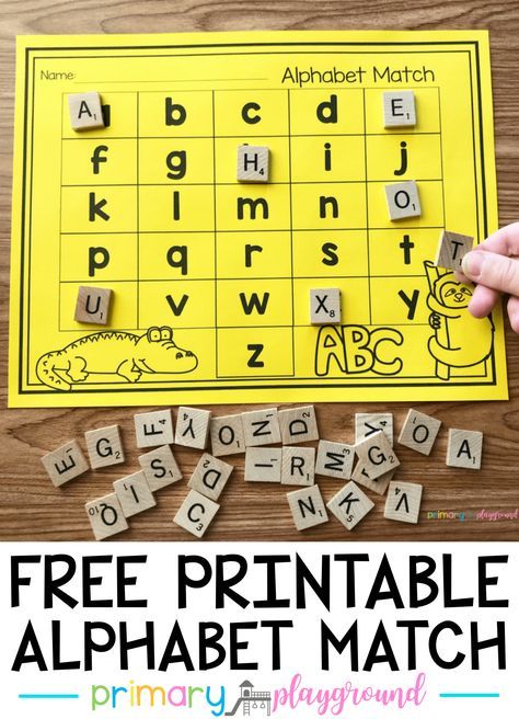 Free Printable Alphabet Match #kindergarten #preschool #alphabet Alphabet Centers Kindergarten, Writing Preschool, Primary Playground, Prek Activities, Abc Centers, Free Printable Alphabet, Alphabet Centers, Letter Recognition Activities, Abc Phonics