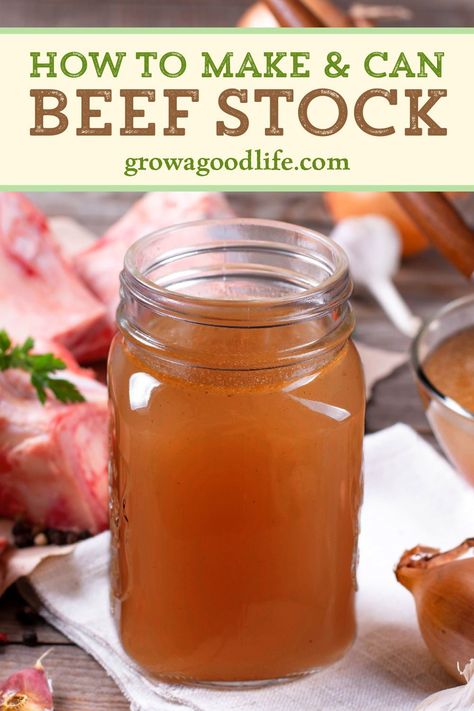 Homemade Beef Stock, Canning Beef, Beef Stock Recipes, Beef Soup Bones, Homemade Beef Broth, Freezing Vegetables, Pressure Canning Recipes, Food Preserving, Homemade Bone Broth