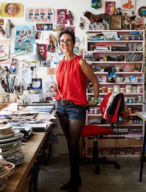 A studio visit with the captivating artist, whose latest works referencing Australia's colonial history are now on exhibit in Melbourne. Dream Workplace, Artist Workspace, Artist Studios, Studio Spaces, Studio Artist, Colonial History, Studio Visit, Brand Photoshoot, Artistic Space