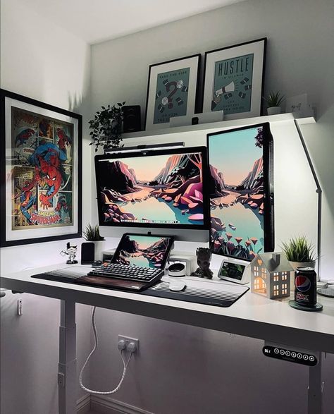 The Setup Addict Community on Instagram: “Today's @thesetupaddict 👨‍💻 use #Thesetupaddict to be featured! Rate this setup!🔥👇1-10 📷 by @developeradam . . . #chillsetup…” Imac Workspace, Mac Desk, Imac Setup, Imac Desk, Imac Desk Setup, Home Studio Desk, Setup Inspiration, Dual Monitor Setup, Mac Setup