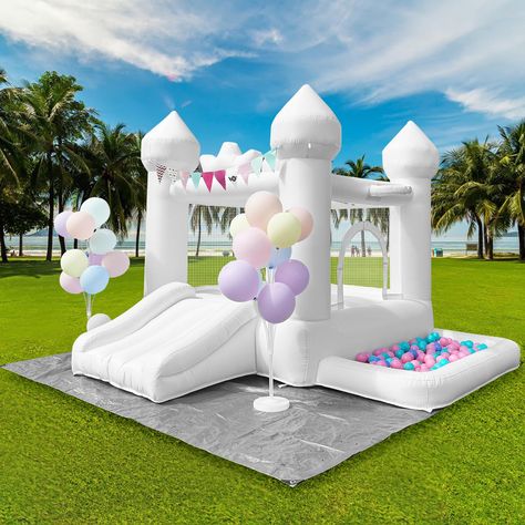 PRICES MAY VARY. ✅【SIZE&WEIGHT LIMITATIONS】Product: Width: 9 feet Length: 9 FT Height: 7 FT. We choose High density bouncing fabric with excellent load-bearing effect, To ensure the load-bearing and tolerance performance of the product. It can accommodate 2 children to bounce and play simultaneously. ✅【APPLICATION】The preferred choice for outdoor children's birthday party rental companies or event planning, photography backgrounds, or wedding displays. There are small buttons on the front door f Kids Party Games Birthday Children, Bounce House Socks, Bouncy House Games, Backyard Peppa Pig Party, Disney Backyard Party, Games To Play At Toddler Birthday Party, Bounce House Decorations, Peppa Pig Outdoor Birthday Party, Inflatable Ball Pit