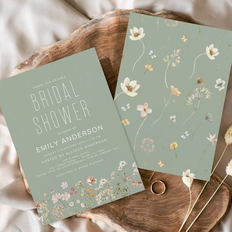 $2.65 | Sage Green Boho Wildflower Bridal Shower Elegant | Bridal Shower Invitations | bridal shower, elegant script calligraphy, modern, wildflowers, rustic, boho, whimsical wildflowers, boho chic, floral, sage green Bridal Shower Elegant, Wildflower Bridal Shower, Boho Whimsical, Boho Wildflower, Invitation Flyer, Script Calligraphy, Rustic Boho, Boho Green, Kids Nursery Decor