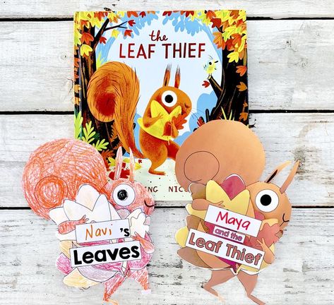 Perfect book craft activity to accompany the Autumn / Fall Leaves Read Aloud, "The Leaf Thief" by Alice Hemming & Nicola Slater ~ an Autumn / Fall Book about a squirrel who is confused about why all of the leaves on his tree are disappearing...it must be a thief!

Great for Reading, Literacy, ELA Centers for all grade levels! Read aloud the story "The Leaf Thief" and then encourage students to create their own Squirrel Craft to share about the Real Leaf Thief and other Fall Changes. The Leaf Thief, Autumn Leaves Craft, Read Aloud Activities, Leaf Book, Tree Study, Fall Preschool, Fallen Book, Leaf Crafts, Fall Craft