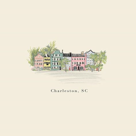 Charleston Art Paintings, Charleston Sc Watercolor, Charleston Aesthetic Wallpaper, Charleston Acrylic Painting, Charleston Wall Art, Charleston Sc Wallpaper, Charleston Drawing, Charleston South Carolina Things To Do, Charleston Illustration