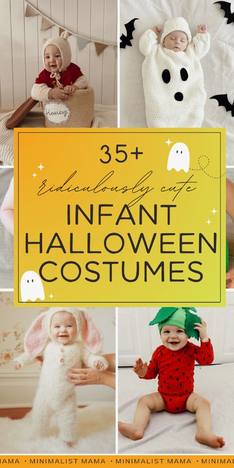 On the hunt for unique baby Halloween costumes? These infant Halloween costumes are beyond adorable - and a must to add to your list of baby’s first Halloween ideas! With plenty of DIY baby Halloween costumes as well as some super easy Amazon picks, including options for both boys and girls - these are our top picks for Halloween 2024! (SAVE to your baby costumes, newborn halloween costumes or toddler halloween costumes board for later!) Diy Newborn Costumes Halloween, Infant Flower Costume, Family Of Three Halloween Costumes Baby Girl, Infant Ghost Costume, Halloween Costumes For Newborn Girl, Halloween Costumes For Infant Girl, 10 Month Old Costume Halloween, 3 Month Halloween Costume Girl, Newborn Baby Halloween Costumes Girl