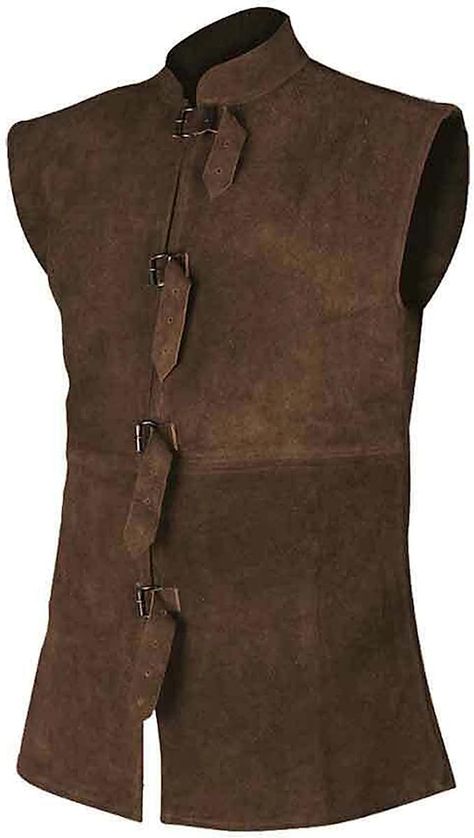 YOUYING Mens Faux Suede Vest Slim Fit Classic Double Breasted Gothic Victorian Waistcoat Vintage Steampunk Sleeveless Jackets, A# Brown at Amazon Men’s Clothing store Medieval Vest, Victorian Waistcoat, Collar Outfits, Medieval Tunic, Knight Outfit, Steampunk Vest, Top Cosplay, Faux Suede Vest, Faux Leather Vest