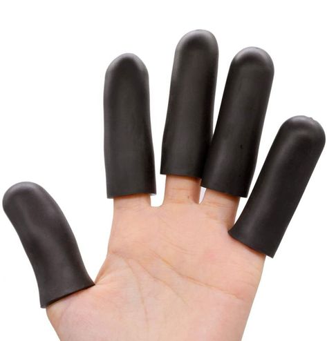 Povihome Black Finger Protectors, Finger Cots, Moisturizing Thumb and Finger Covers - New Thick Version - Elastic Cracked Finger Sleeves to Protect Cracked, Peel Finger and Other Finger Pain Cracked Fingertips, Black Fingers, Finger Cots, Black Thumb, Finger Protector, Finger Guard, Easter Basket Diy, Toddler Easter, Custom Pens