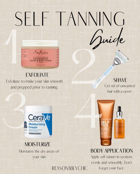 Click link to shop 🩷 #reasonablychic Self-tanning instructions, step-by-step tanning guide, self-tanning tips, sunless tanning tutorial, how to apply self-tanner, achieving a natural tan at home, self-tanning for beginners, sun-kissed skin advice, safe tanning techniques, self-tan product recommendations, flawless sunless tan steps. How To Self Tan, Tanning Guide, Self Tanning Tips, How To Tan, Super Dry Skin, Tanning Routine, Safe Tanning, How To Tan Faster, Best Self Tanner