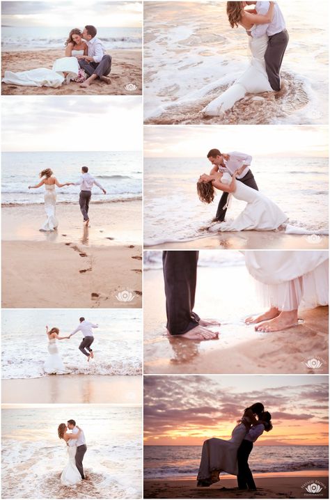 From New York to Maui! Simple, sweet, fun and full of love. Congratulations! Wedding Pictures Beach, Beach Wedding Pics, Couples Beach Photography, Wedding Fotos, Dream Beach Wedding, Beach Wedding Dress Boho, Pre Wedding Poses, Wedding Picture Poses, Pose Fotografi