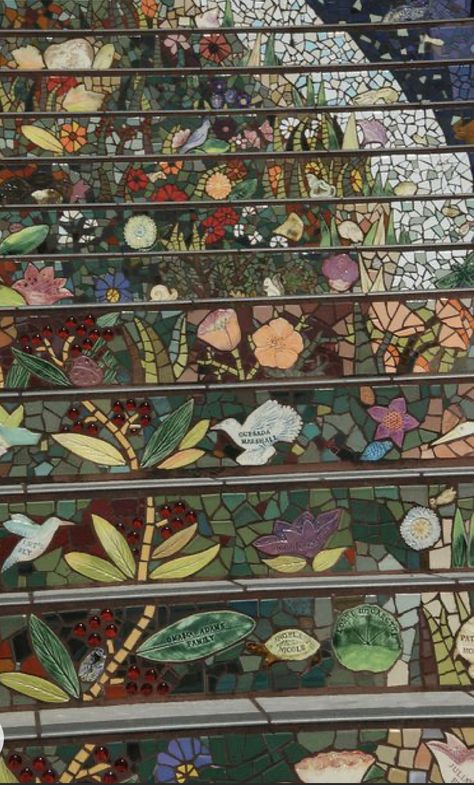 Glass Steps, Tiled Steps, Mosaic Stairs, Mosaic Vases, Street Magic, Art Pierre, Mosaic Madness, Mosaic Stained, Awesome Pictures