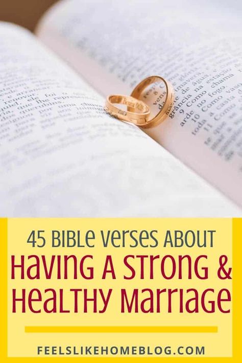 45 Bible Verses about how to have a strong healthy marriage - Problems in marriage can often be solved through a lot of prayer, hard work, and maybe counseling. These scriptures on love and marriage can be read by husband or wife or together as a couple. The words of God and Jesus Christ can give truth and faith to your wedding or life. Beautiful encouragement. #marriage #strongmarriage #christianity #Bible #encouragement Bible Verse For Marriage, Scriptures On Love, Bible Verses About Marriage, Verses About Marriage, Marriage Verses, Wedding Bible Verses, Marriage Scripture, Marriage Bible Verses, Marriage Is Hard