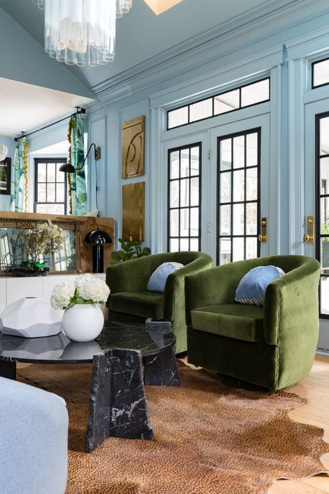 Living Room Ideas Blue, Room Ideas Blue, Blue And Green Living Room, Green Living Room, Living Room Green, Blue Living Room, Blue Rooms, Green Rooms, Transitional Decor