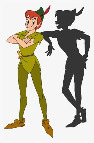 Peter Pan Standing With His Shadow - Peter Pan And Shadow Clipart Peter Pan Images, Peter Pan Flying, Peter Pan Shadow, Captain Hook Peter Pan, Peter Pan Costume, Peter Pan Party, Peter Pan Disney, Disney Silhouette, 동화 삽화