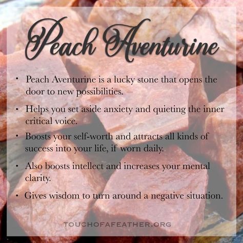 Peach Aventurine Meaning, Aventurine Crystal Meaning, Crystal Encyclopedia, Aventurine Meaning, Adventurine Crystal, Crystal Tips, Peach Aventurine, Gemstones Chart, Crystal Seashells