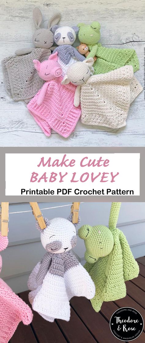 Crochet Baby Lovey, Security Blanket Crochet Pattern, Crochet Lovey Free Pattern, Crochet Baby Projects, Crochet Baby Gifts, Lovey Pattern, Crochet Lovey, Confection Au Crochet, Easy Crochet Baby