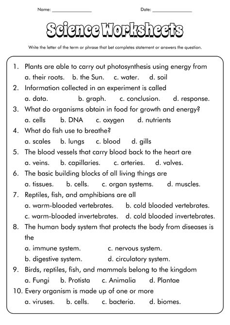 7th Grade Life Science Worksheets Year 7 Science Worksheets, Science Worksheet For Grade 5, Science 6th Grade Worksheets, Grade 8 Science Worksheets, Science Worksheets Grade 6, Class 6 Science Worksheet, 7th Grade Summer Worksheets, 6 Grade English Worksheets, Grade 7 Science Worksheets