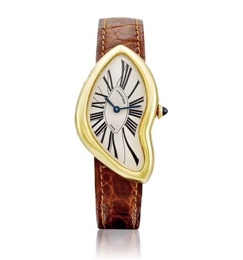 Cartier Dali Watch, Cartier Melting Watch, Cartier Crash Watch Aesthetic, Vintage Cartier Watch Woman, Cartier Womens Watch, Melted Watch, Cartier Vintage Watch, Cartier Crash Watch, Melting Watch