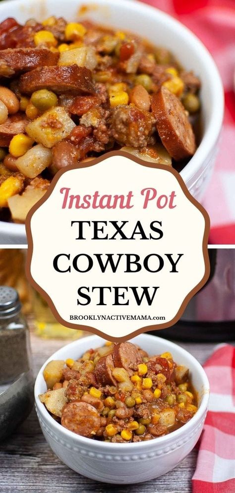 If you are looking for something warm and delicious check out this flavorful Instant Pot Texas Cowboy Stew recipe! Crock Pot Instant Pot Recipes, Instant Pot Recipes Cold Weather, Instant Pot Meat And Veggies, Simple Cheap Instant Pot Recipes, Elk Stew Recipes Instant Pot, Instapot Cowboy Stew, Fall Stew Instant Pot, Soup Instapot Recipes, Instagram Pot Soup Recipes