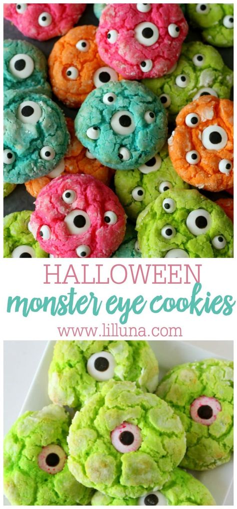 #gooeymonstereyecookies #gooeycookies #monstercookies #eyeballcookies #cookies Cookies With Eyeballs, Monster Eyeball Cookies, Halloween Treats With Candy Eyes, Gooey Monster Cookies, Monster Treats For Kids, Monster Eye Cookies, Cookies With Eyes, Scarecrow Treats, One Eyed Monster