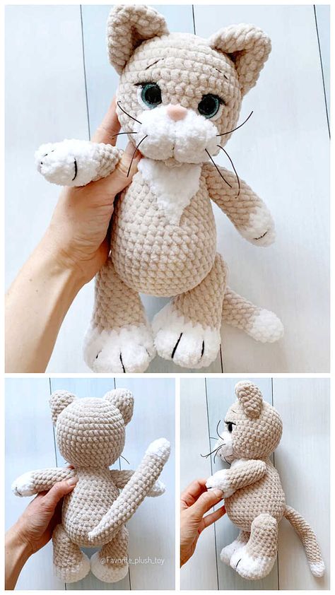 Amigurumi Cat Free Pattern - Free Amigurumi Cat Crochet Pattern Free, Gato A Crochet, Amigurumi Cat Free Pattern, Cat Amigurumi Free Pattern, Crochet Pattern Cat, Gato Crochet, Amigurumi Minta, Crocheted Cat, Crochet Toys Free