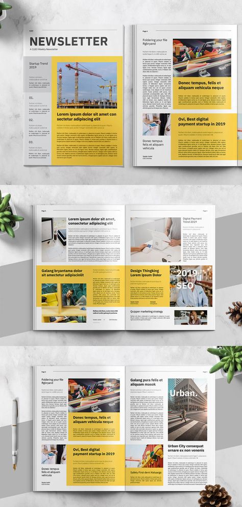 Business Newsletter Template InDesign INDD - 10 unique pages - A4 and US Letter size Business Newsletter Templates, Business Newsletter, Newsletter Template, Adobe Indesign, Letter Size, Design Template, Template Design, Design