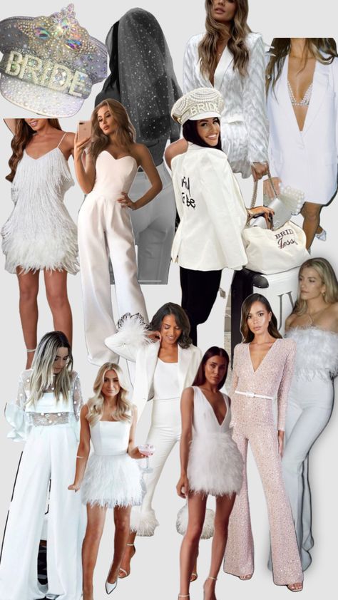 Monochromatic Outfit Bachelorette Party, Classy Hen Do Outfits, Diamond And Her Gems Bachelorette Outfits, Hen Party Airport Outfit, Chic Bachelorette Outfit, Nyc Bachelorette Outfit, On Cloud 9 Bachelorette Outfit, Hen Party Outfits For Bride, Bachelorette Day Outfit