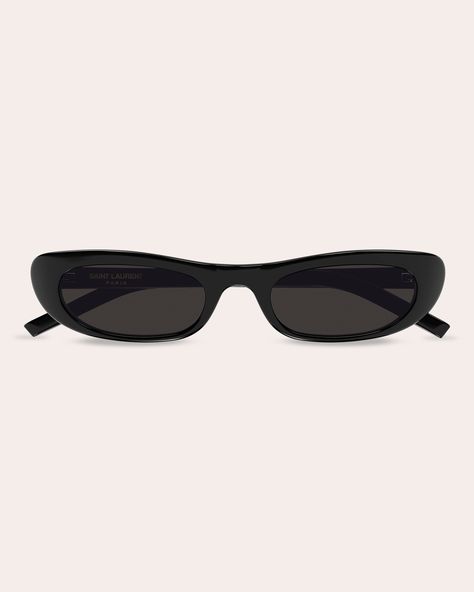 Created at the intersection of function and fashion, these Saint Laurent sunglasses show off slim oval frames, light-blocking lenses and subtle logo details. Frame: 100% acetate 100% UV protection Wipe with soft cloth Made in Italy Measurements Lens width: 53mm Bridge width: 20mm Temple length: 145mm Ysl Sunglasses Women, Lifeguard Costume, Black Sunnies, Sunglasses Png, Aesthetic Sunglasses, Beach Trends, Career Outfits, Glasses Fashion Women, Saint Laurent Sunglasses