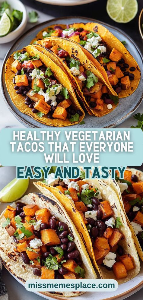 Make mealtime a breeze with these quick and delicious Sweet Potato and Black Bean Tacos, perfect for meal prep! In under 30 minutes, you can create a hearty, plant-based dish that is both filling and nutritious. Packed with fiber and flavor, these tacos are great for lunch or dinner. Simply roast sweet potatoes, combine with black beans, and fill your tortillas. Store leftovers for an easy meal throughout the week and enjoy customizing with your favorite toppings! Sweet Potato Tacos Recipes, Sweet Potato And Black Bean Tacos, Potato And Black Bean Tacos, Sweet Potato Tortilla, Roast Sweet Potatoes, Cabbage Tacos, Recipes Tacos, 2025 Recipes, Black Bean Burrito