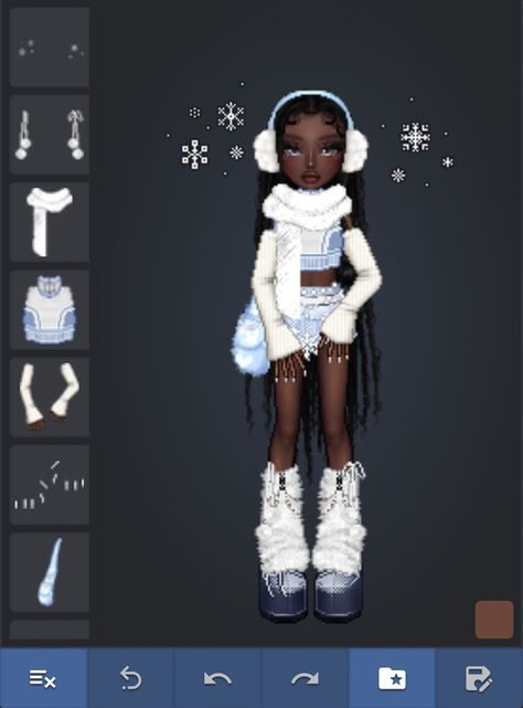 Bratz Snow Outfits, Winter Bratz Outfits, Winter Everskies Outfits, Everskies Outfits Winter, Bratz Winter Outfit, Everskies Winter Outfits, Roblox Winter Outfits, Winter Wonderland Party Outfit, Winter Bratz